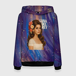 Толстовка-худи женская Lana Del Rey с цветами в волосах, цвет: 3D-черный