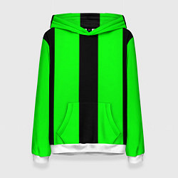 Толстовка-худи женская Color green black line, цвет: 3D-белый