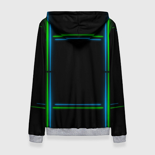 Женская толстовка Neon green light blue / 3D-Меланж – фото 2