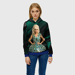 Толстовка-худи женская Леди Гага в платье из дисков, цвет: 3D-синий — фото 2