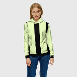 Толстовка-худи женская Color light green black line, цвет: 3D-черный — фото 2
