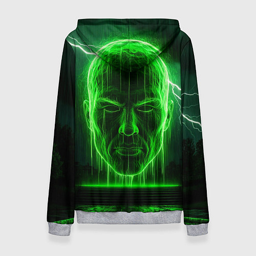 Женская толстовка Неоновая голова / 3D-Меланж – фото 2