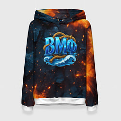 Толстовка-худи женская Военно морской флот с огнями, цвет: 3D-белый