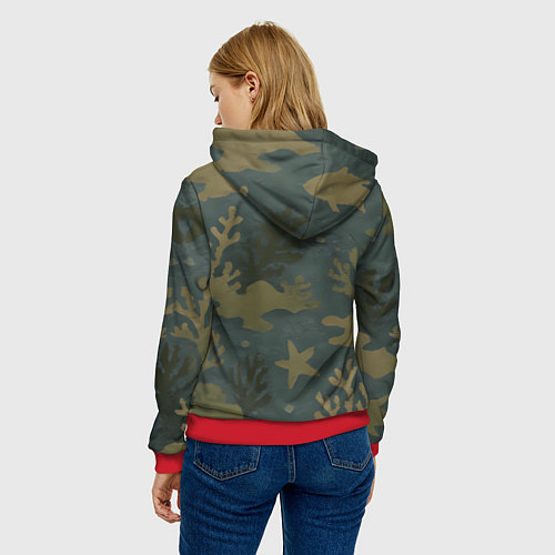 Женская толстовка ВМФ волк пехотинец / 3D-Красный – фото 4