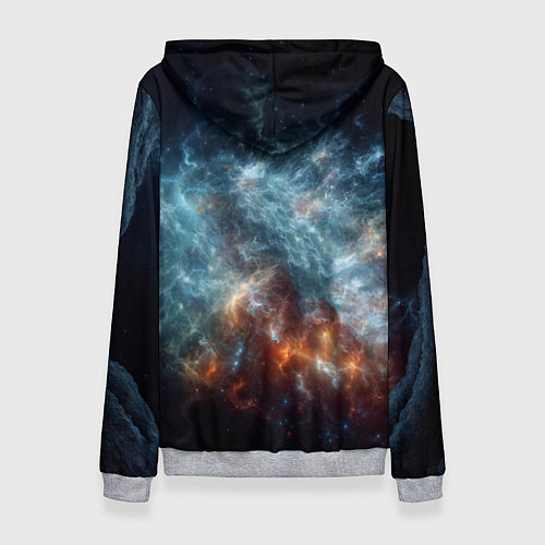 Женская толстовка Космонавт парит в космосе среди звезд / 3D-Меланж – фото 2
