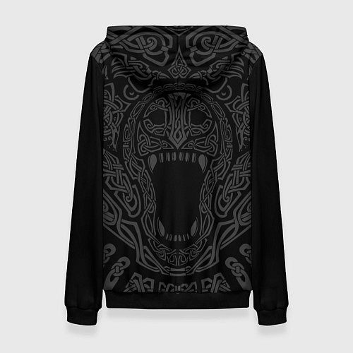 Женская толстовка Медведь в кельтских узорах / 3D-Черный – фото 2