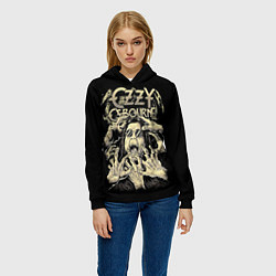 Толстовка-худи женская Ozzy Osbourne - head and hands, цвет: 3D-черный — фото 2