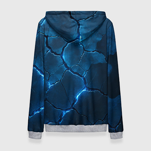 Женская толстовка Штурвал ВМФ - на фоне светящихся разломов / 3D-Меланж – фото 2