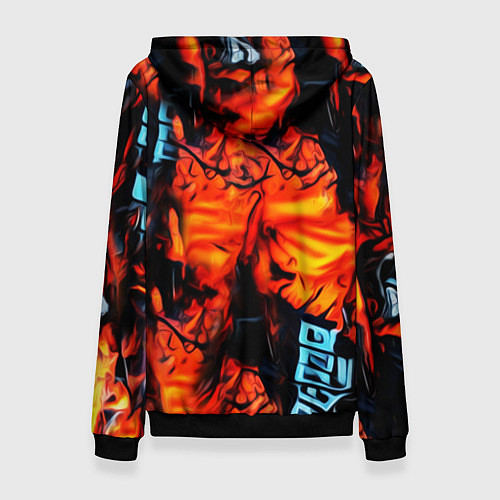 Женская толстовка Абстрактная текстура рыжего пламени / 3D-Черный – фото 2