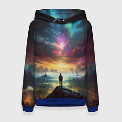 Толстовка-худи женская Shocking the cosmos, цвет: 3D-синий