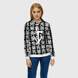 Толстовка-худи женская Doom logo japan, цвет: 3D-белый — фото 2