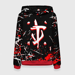 Толстовка-худи женская Doom краски штрихи, цвет: 3D-красный
