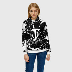 Толстовка-худи женская Doom краски белые штрихи, цвет: 3D-белый — фото 2