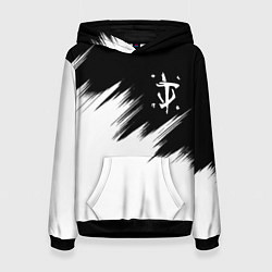 Толстовка-худи женская Doom краски черно белый, цвет: 3D-черный