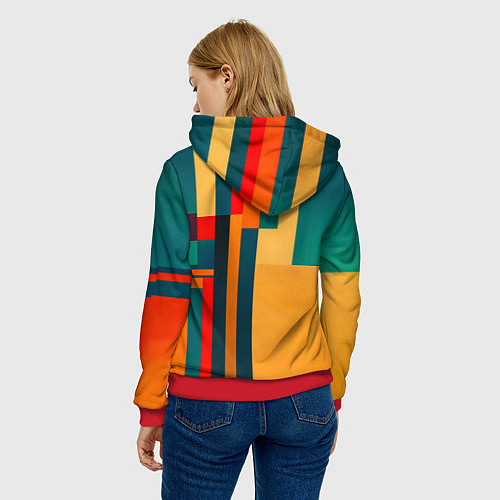 Женская толстовка Спорткар ретрофутуризм поп-арт 1970-е / 3D-Красный – фото 4