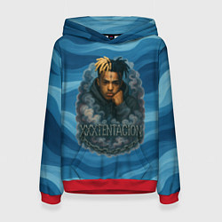 Толстовка-худи женская XXXTentacion в облаке, цвет: 3D-красный
