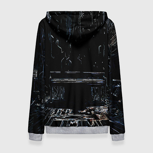 Женская толстовка Линейный силуэт музыканта / 3D-Меланж – фото 2