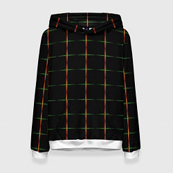 Толстовка-худи женская Color black orange green crosses, цвет: 3D-белый