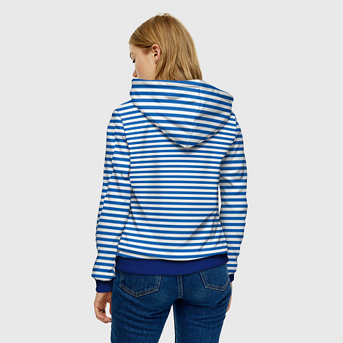 Женская толстовка Тельняшка десантника с полосами / 3D-Синий – фото 4