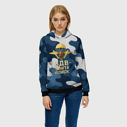 Толстовка-худи женская ВДВ - элита войск, цвет: 3D-черный — фото 2