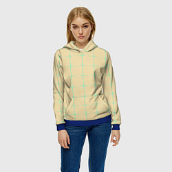 Толстовка-худи женская Color beige green crosses, цвет: 3D-синий — фото 2