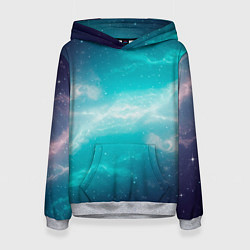 Толстовка-худи женская Галактическое сияние небес, цвет: 3D-меланж