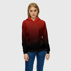 Толстовка-худи женская Red gradient, цвет: 3D-черный — фото 2