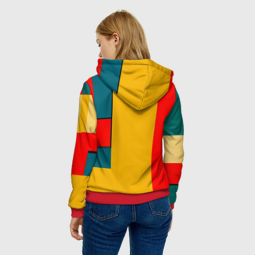 Женская толстовка Неандерталец поп-арт / 3D-Красный – фото 4