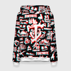 Толстовка-худи женская Doom x fortnite glitch, цвет: 3D-белый