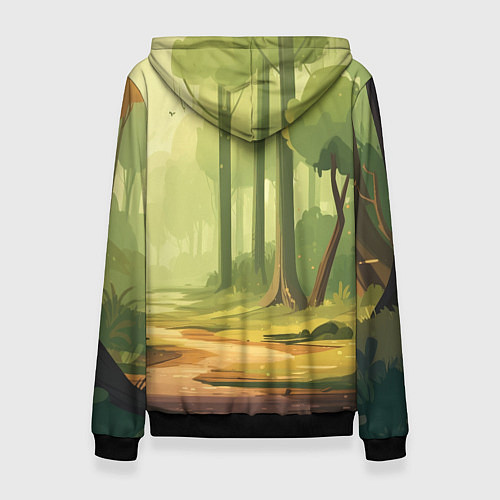 Женская толстовка Кавайная лисичка - аниме / 3D-Черный – фото 2