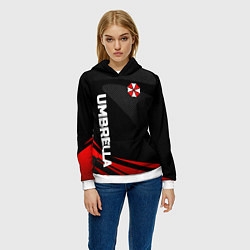 Толстовка-худи женская Umbrella - спорт, цвет: 3D-белый — фото 2