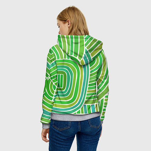 Женская толстовка Абстрактный узор зеленый / 3D-Меланж – фото 4
