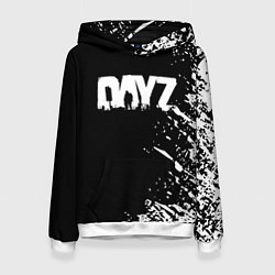 Толстовка-худи женская Dayz брызги красок, цвет: 3D-белый