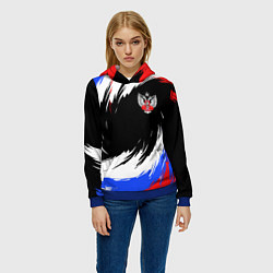 Толстовка-худи женская Федерация бокса РФ - краска, цвет: 3D-синий — фото 2