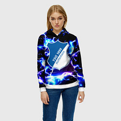 Толстовка-худи женская Хоффенхайм молнии, цвет: 3D-белый — фото 2