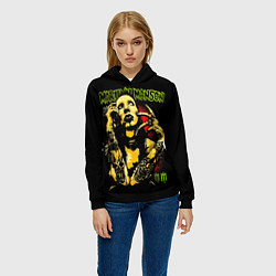 Толстовка-худи женская Marilyn Manson tattoo, цвет: 3D-черный — фото 2