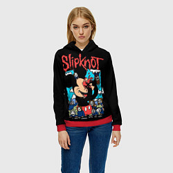 Толстовка-худи женская I push my fingers into my eyes, цвет: 3D-красный — фото 2