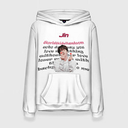 Толстовка-худи женская Джин bts, цвет: 3D-белый