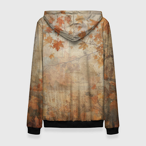 Женская толстовка Осенней енот в шарфе / 3D-Черный – фото 2