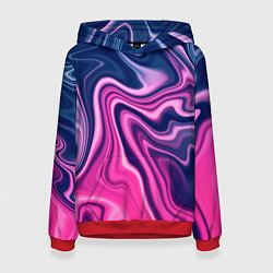 Толстовка-худи женская Абстракция, цвет: 3D-красный