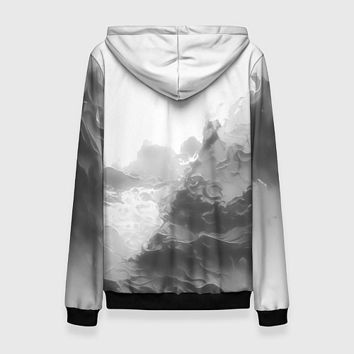 Женская толстовка Geely на сером абстрактном фоне / 3D-Черный – фото 2