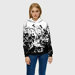 Толстовка-худи женская Borussia черные краски, цвет: 3D-черный — фото 2
