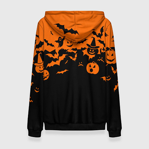Женская толстовка Хэллоуин тыквы и призраки / 3D-Черный – фото 2