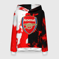 Толстовка-худи женская Арсенал огонь, цвет: 3D-белый