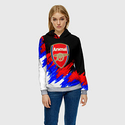 Толстовка-худи женская Арсенал краски триколор, цвет: 3D-меланж — фото 2