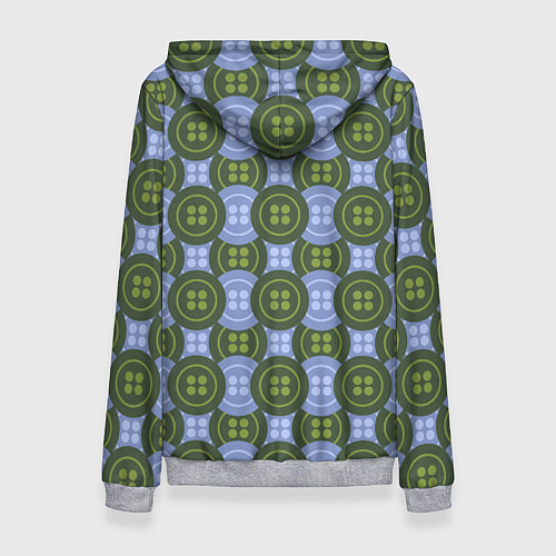 Женская толстовка Зеленые и синие пуговицы / 3D-Меланж – фото 2