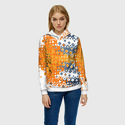 Толстовка-худи женская Геометрические разводы, цвет: 3D-белый — фото 2