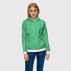 Толстовка-худи женская Color green brown, цвет: 3D-белый — фото 2