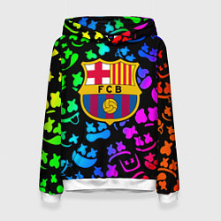 Толстовка-худи женская Барселона x Маршмэллоу неоновый градиент, цвет: 3D-белый