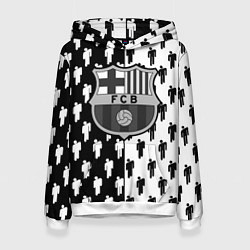 Толстовка-худи женская Barcelona спортивный паттерн, цвет: 3D-белый